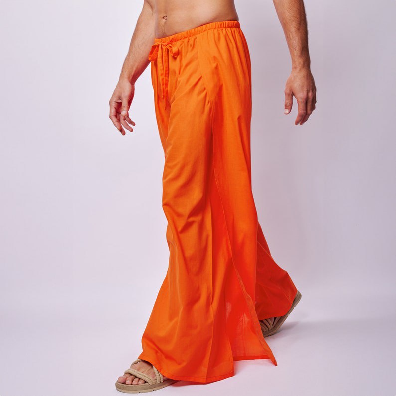 Orange pants, Cotton Pants ,Baggy Pants , Yoga Pants,Gift for him,Harem pants,Yoga Baggy Lounge Pants,Festival Pants,Hippie Pants