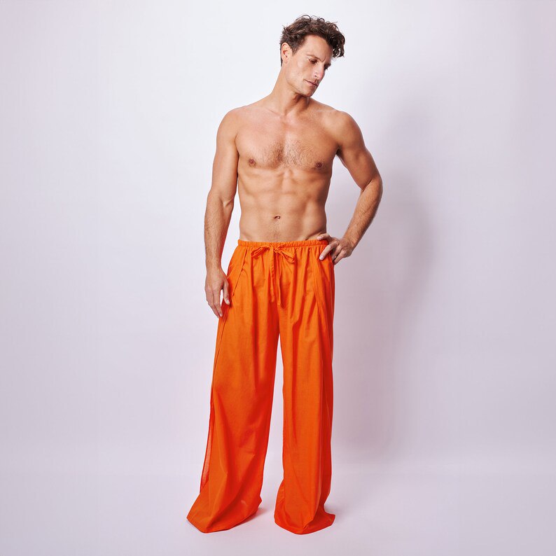 Orange pants, Cotton Pants ,Baggy Pants , Yoga Pants,Gift for him,Harem pants,Yoga Baggy Lounge Pants,Festival Pants,Hippie Pants