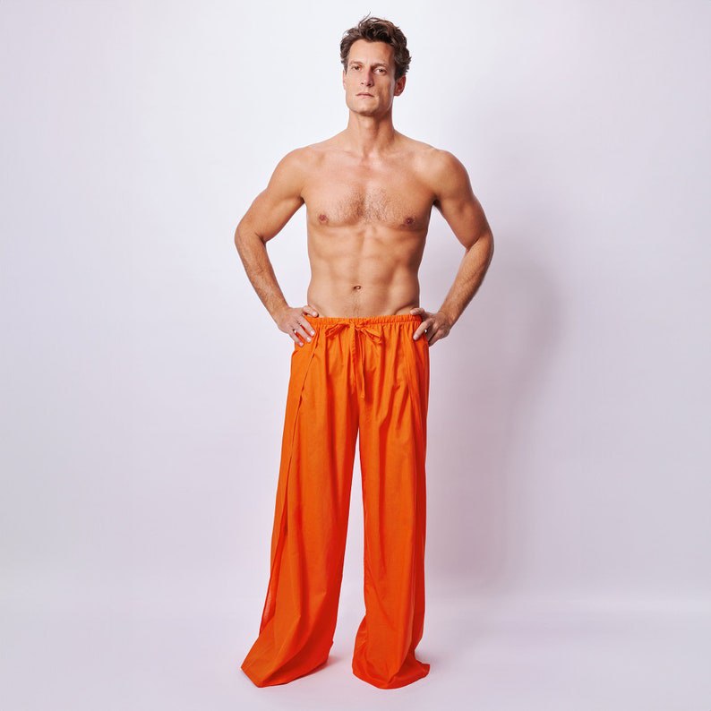 Orange pants, Cotton Pants ,Baggy Pants , Yoga Pants,Gift for him,Harem pants,Yoga Baggy Lounge Pants,Festival Pants,Hippie Pants